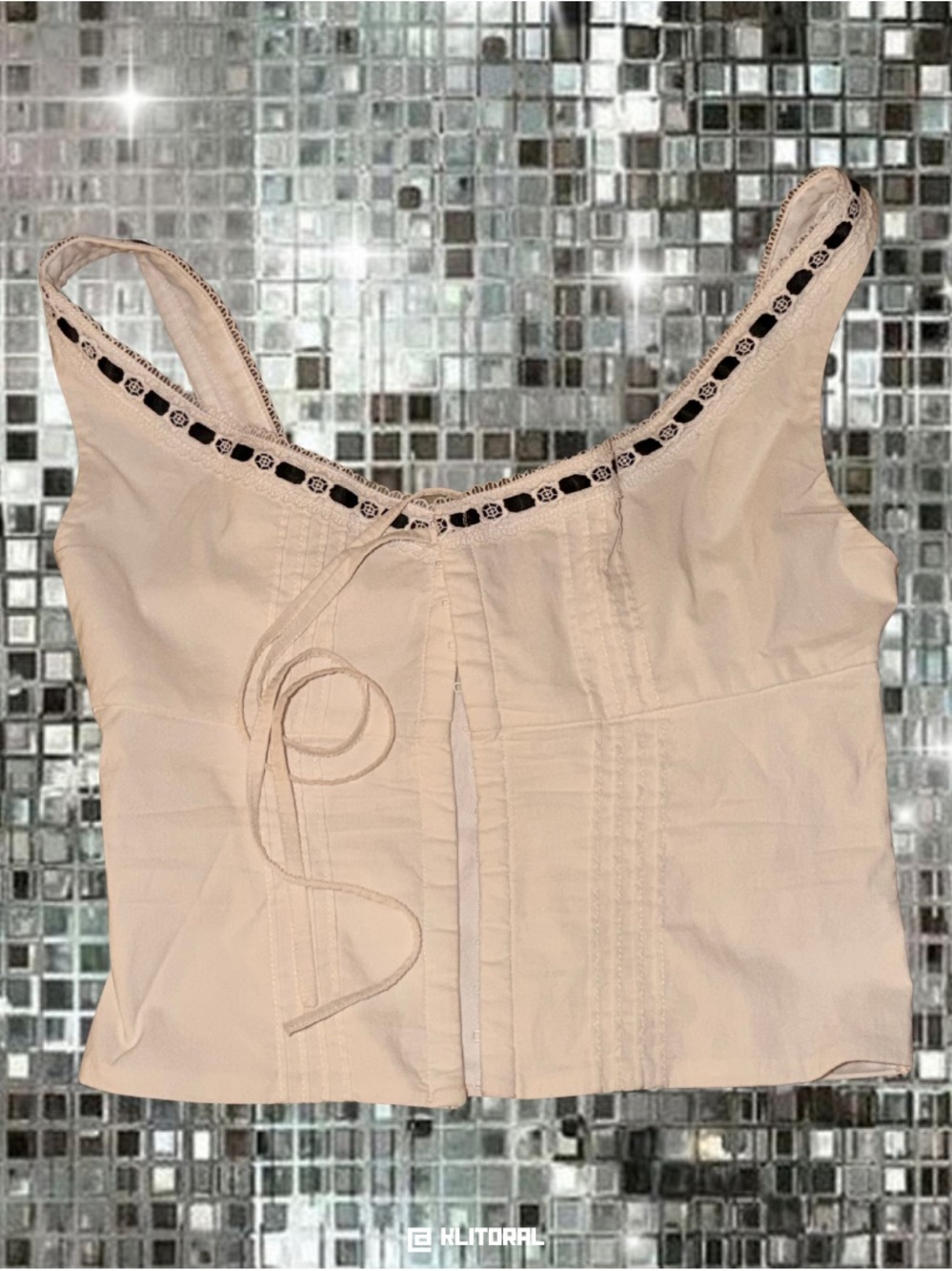 Women's White Tank Top with Embroidered Trim